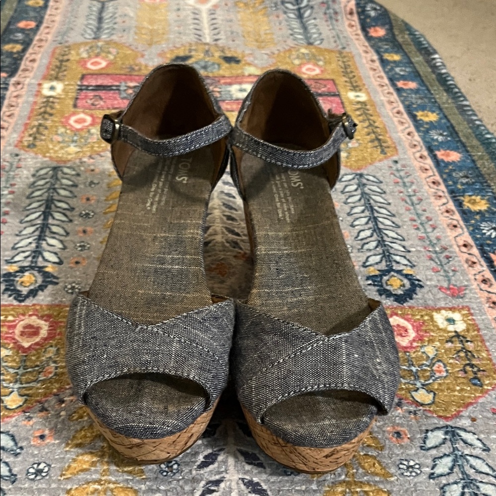Toms Denim Wedge Sandals